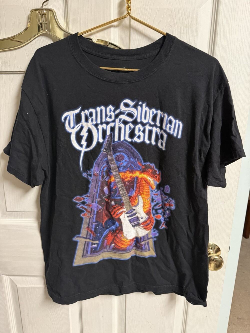 Trans Siberian Orchestra Winter Tour 2012 Black Shirt Dragon Guitar Fire Med 42